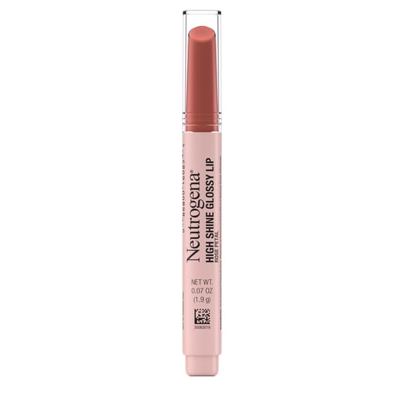 Neutrogena High Shine Glossy Lip with Vitamin E, Lip Gloss Makeup, Rose Petal, 0.07 oz