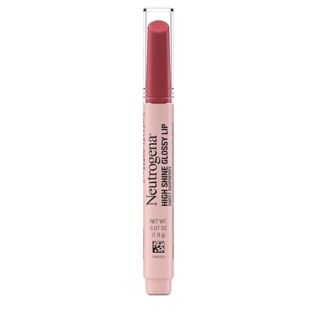 Neutrogena High Shine Glossy Lip with Vitamin E, Lip Gloss Makeup, Sweet Raspberry, .07 oz