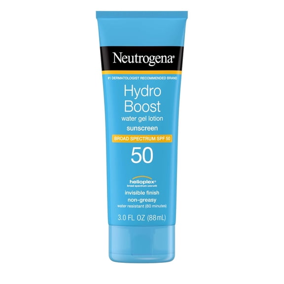 Neutrogena Hydro Boost Gel Moisturizing Sunscreen Lotion with Broad Spectrum & Water-Resistant, SPF 50 3 oz