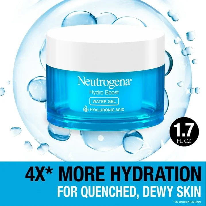 Neutrogena Hydro Boost Hyaluronic Acid Hydrating Water Face Gel Moisturizer For Dry Skin, 2 Pack (1.7 Fl. Oz)