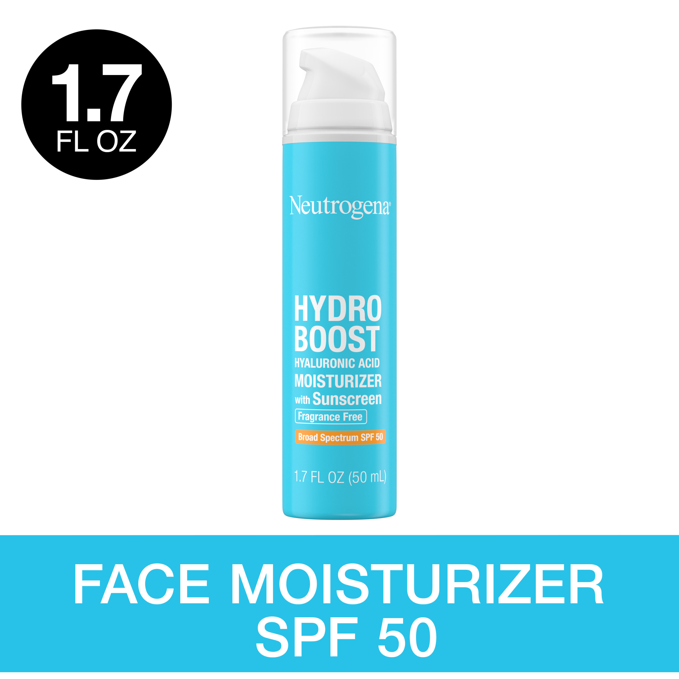 Neutrogena Hydro Boost Hyaluronic Acid SPF 50 Face Moisturizer Lotion, Skin Care, 1.7 oz - image 1 of 10