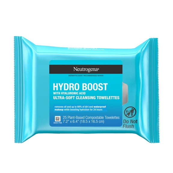 Neutrogena Hydro Boost Makeup Remover Wipes & Face Cleansing Towelettes, 25 Count