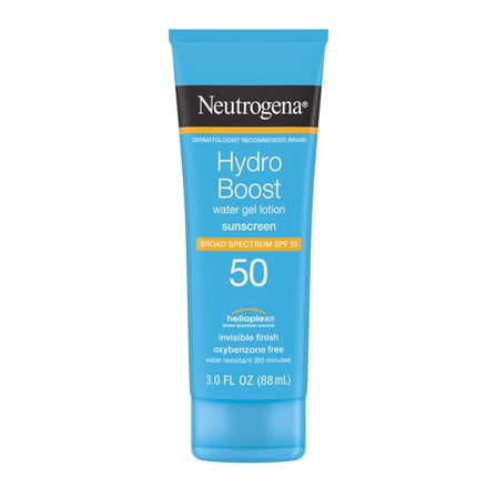 Neutrogena Hydro Boost Moisturizing Gel Sunscreen Lotion for Face and Body, SPF 50, 3 fl oz