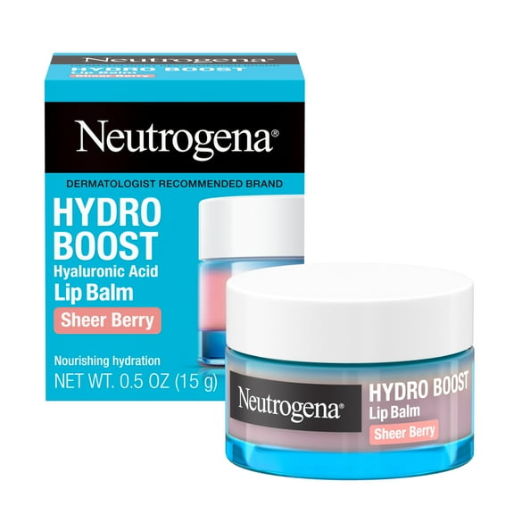 Neutrogena Hydro Boost Hyaluronic Acid Lip Balm, Sheer Berry, 0.5 oz