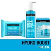 Neutrogena Hydro Boost Trifecta: Water Gel Facial Moisturizer, Gel Cleanser, & Makeup Remover Wipes, Set
