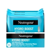 Neutrogena HydroBoost Makeup Remover Face Wipes and Cleansing Towelettes, 25 Count, 2 Pack