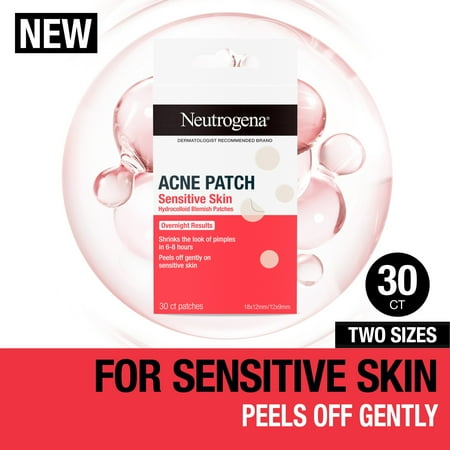 Neutrogena Acne Patches for Sensitive Skin, 2 Sizes, 30 Count