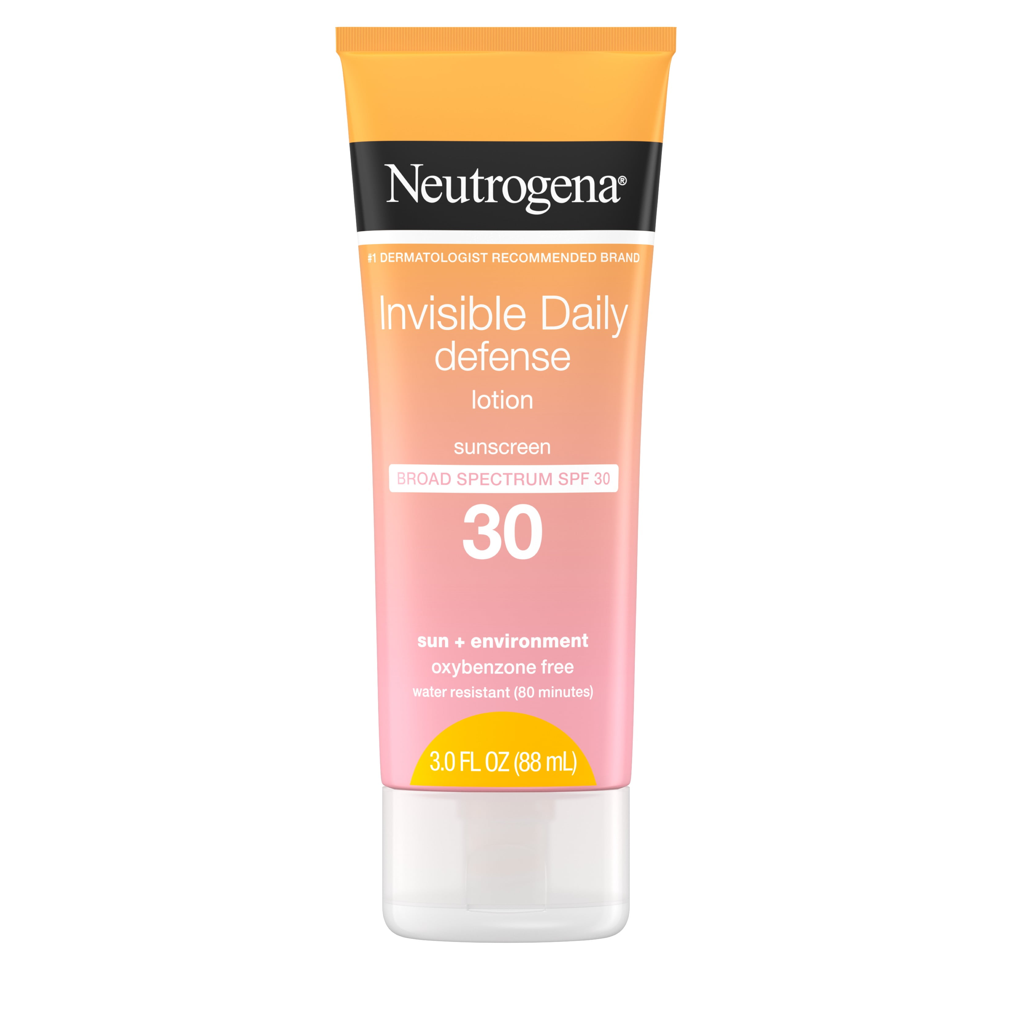 Neutrogena Invisible Daily Defense Sunscreen Lotion, Broad Spectrum SPF 30, Oxybenzone-Free & Water-Resistant, 3.0 fl. oz 1 ea (Pack of 2)