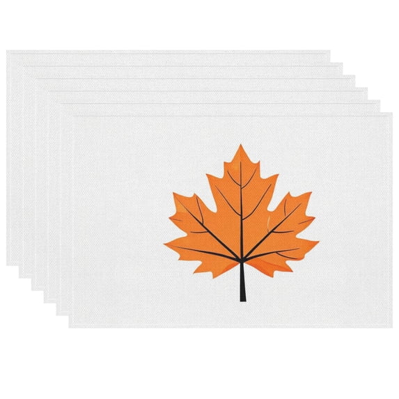 Autumn Decor Placemats Decoration for Restaurant Table Non-Slip Maple Nature Cute Place Mats Washable Durable Heat-Resistant Placemat Set Of 6 17.7x13inch