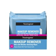 Neutrogena Makeup Remover Wipes and Face Cleansing Towelettes, 25 Count, (2 Pack)