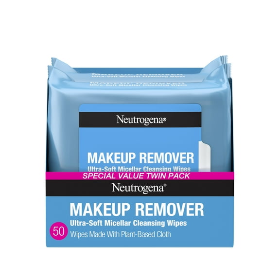 Neutrogena Makeup Remover Wipes and Face Cleansing Towelettes, 25 Count, (2 Pack)