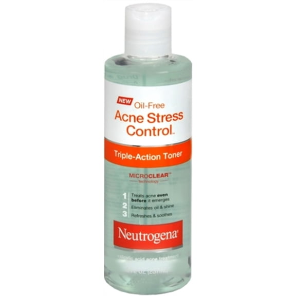 Neutrogena Oil-Free Acne Stress Control Triple Action Toner 8 oz (Pack of 2)