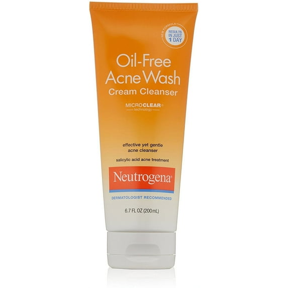 Neutrogena Oil-Free Acne Wash Cream Cleanser 6.70 oz (Pack of 6)