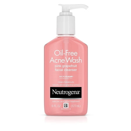 Neutrogena Oil-Free Acne Wash Facial Cleanser, Pink Grapefruit - 6 Oz, 3 Pack