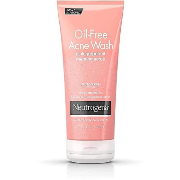 Neutrogena Oil-Free Acne Wash Foaming Scrub, Pink Grapefruit - 6.7 Oz