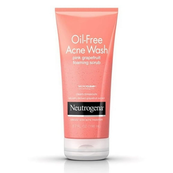 Neutrogena Oil-Free Acne Wash Foaming Scrub, Pink Grapefruit - 6.7 Oz