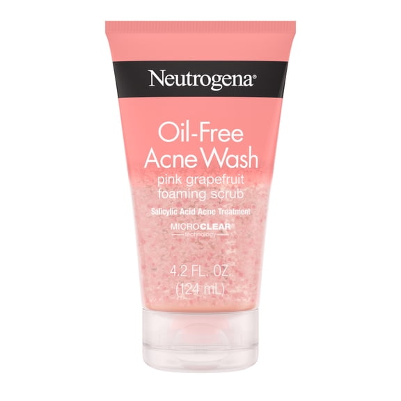 Neutrogena Oil-Free Pink Grapefruit Face Scrub, Salicylic Acid Acne Face Wash, 4.2 fl oz