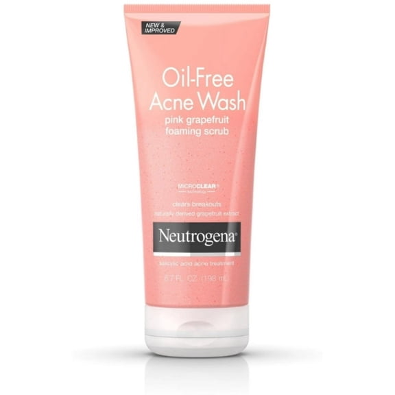 Neutrogena Oil-Free Acne Wash Pink Grapefruit Foaming Scrub 6.70 oz (Pack of 2)