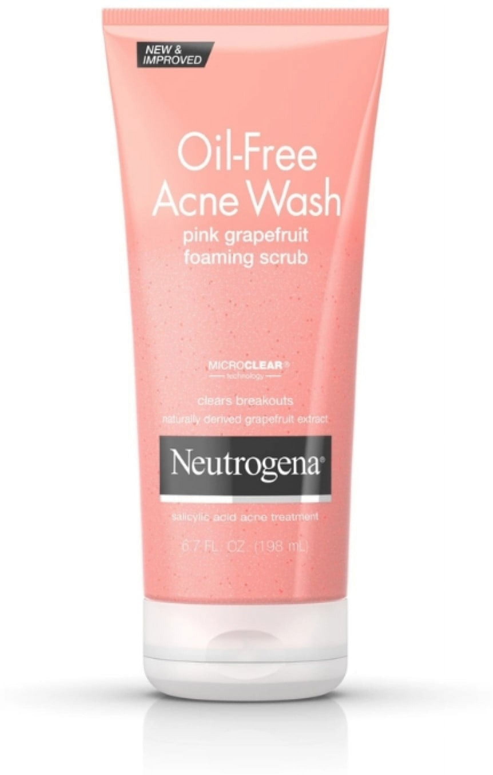 Neutrogena Oil-Free Acne Wash Pink Grapefruit Foaming Scrub 6.70 oz (Pack of 3)