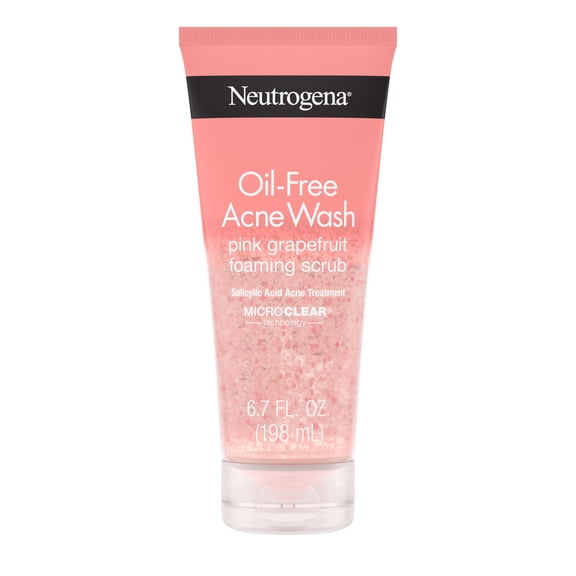 Neutrogena Oil-Free Pink Grapefruit Face Scrub, Salicylic Acid Acne Face Wash, 6.7 fl oz