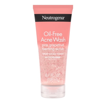 Neutrogena Oil-Free Pink Grapefruit Face Scrub, Salicylic Acid Acne Face Wash, 6.7 fl oz