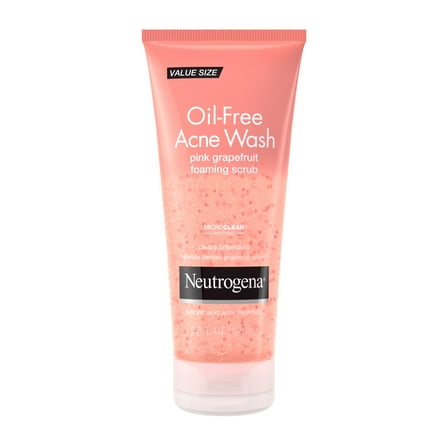 Neutrogena Oil-Free Pink Grapefruit Face Scrub, Salicylic Acid Acne Face Wash, 6.7 fl oz