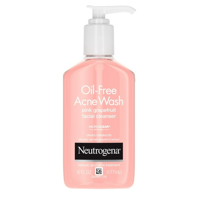 Neutrogena Oil-Free Pink Grapefruit Acne Facial Cleanser, 6 fl. oz
