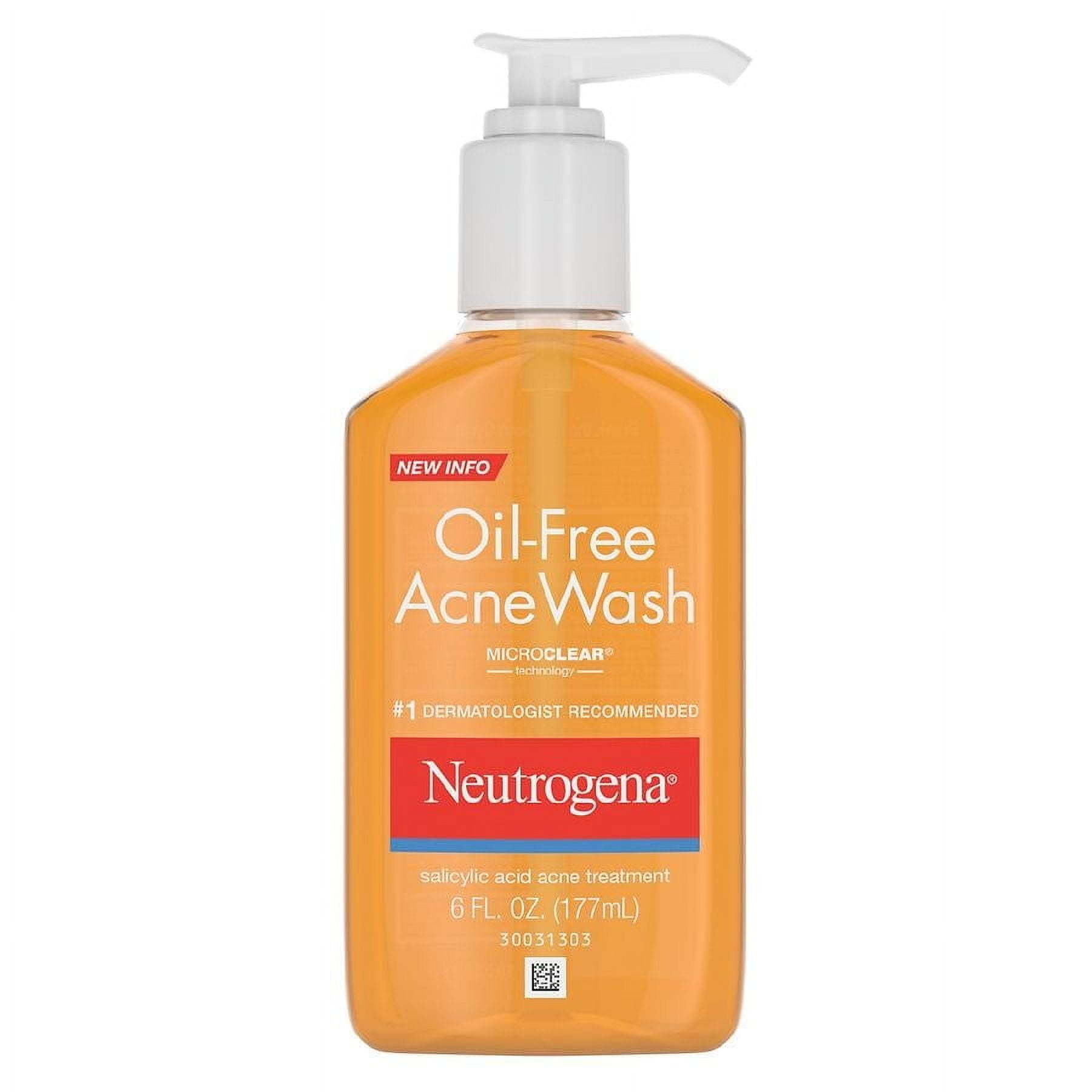 Neutrogena Oil-Free Salicylic Acid Acne Fighting Face Wash 6.0 fl oz Pack of 2