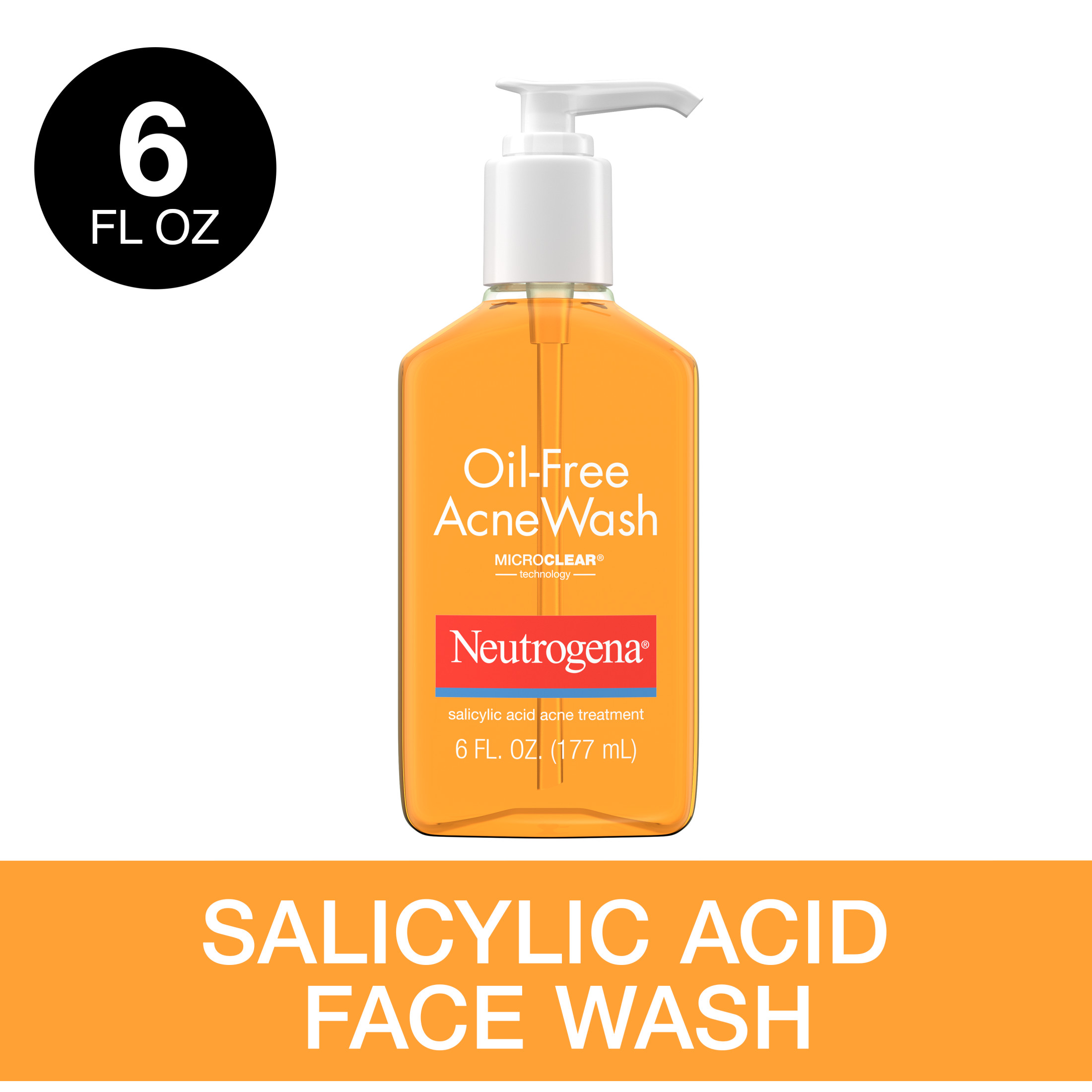 Neutrogena Oil-Free Salicylic Acid Acne Fighting Face Wash, 6 fl. oz - image 1 of 15