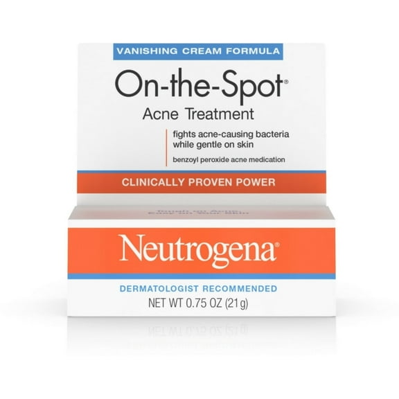 Neutrogena On-The-Spot Acne Treatment Vanishing Cream Formula 0.75 oz (Pack of 4)