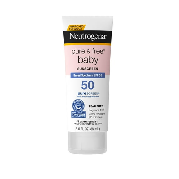 Neutrogena Pure & Free Baby Mineral Sunscreen with SPF 50, 3 fl oz, 2 Pack