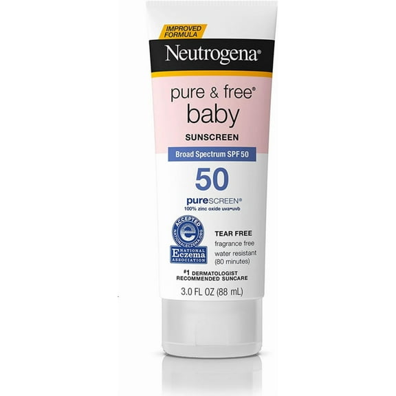 Neutrogena Pure & Free Baby Sunscreen Lotion SPF 50 3 oz (Pack of 4)