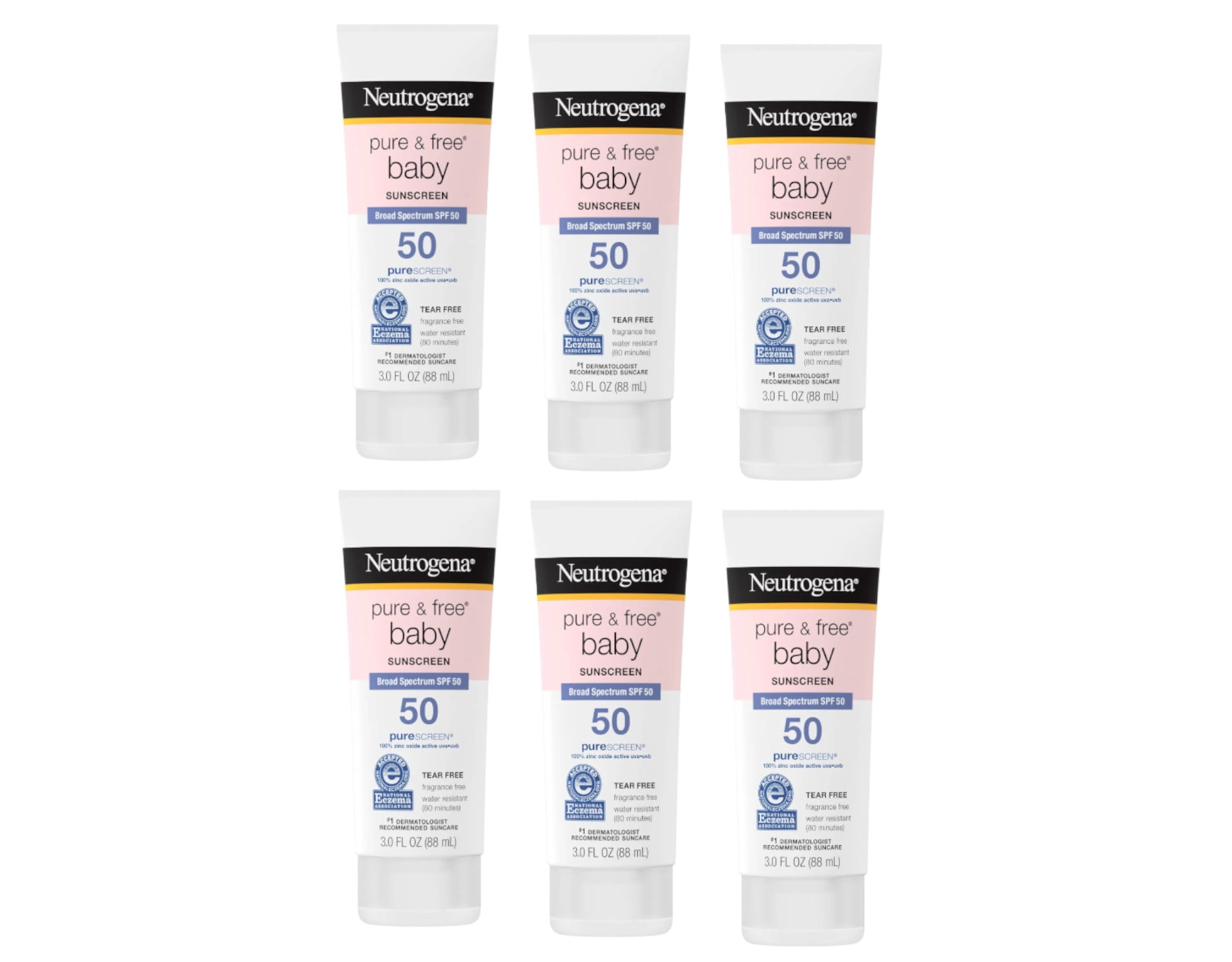 Neutrogena Pure & Free Baby Sunscreen Lotion SPF 50 3 oz (Pack of 6 ...