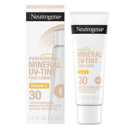 Neutrogena Purescreen Tinted Sunscreen SPF 30, Mineral Face Sunscreen, Light, 1.1 fl. oz