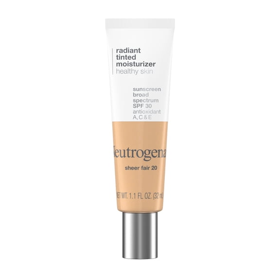 Neutrogena Radiant Tinted Face Moisturizer, Sheer Fair 20, 1.1 fl. oz