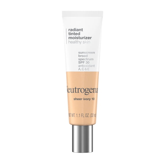 Neutrogena Radiant Tinted Face Moisturizer, Sheer Ivory 10, 1.1 fl. oz