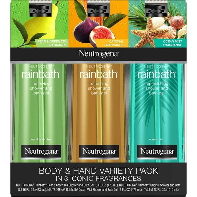 Neutrogena Rainbath Shower and Bath Gel, Variety Pack, 16 Fluid Ounce