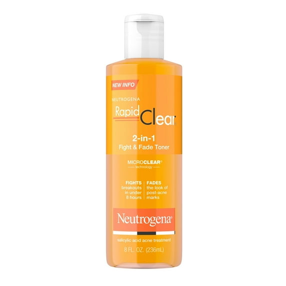 Neutrogena Rapid Clear 2-in-1 Fight & Fade Toner 8 oz (Pack of 2)
