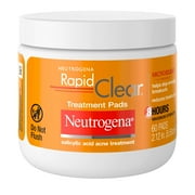 Neutrogena Rapid Clear Acne Treatment Pads, Salicylic Acid Face Cleansing Acne Wipes, 60 Count