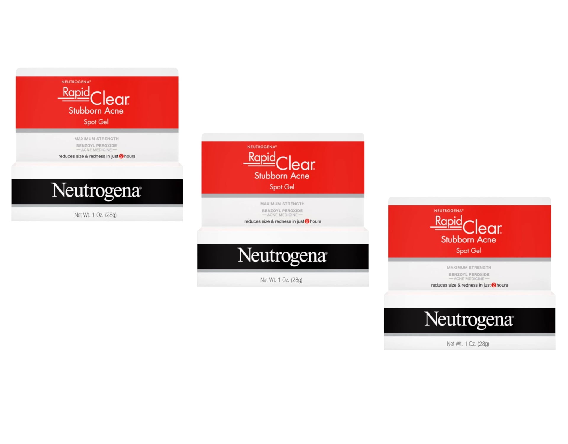 Neutrogena Rapid Clear Stubborn Acne Spot Gel 1 oz (Pack of 3)