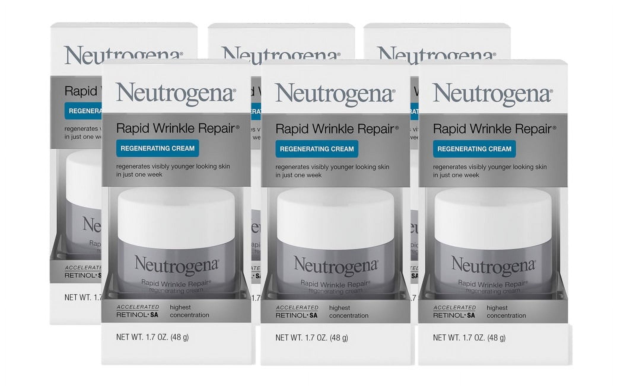 Neutrogena Rapid Wrinkle Repair Regenerating Cream 1.7 oz (Pack of 6)