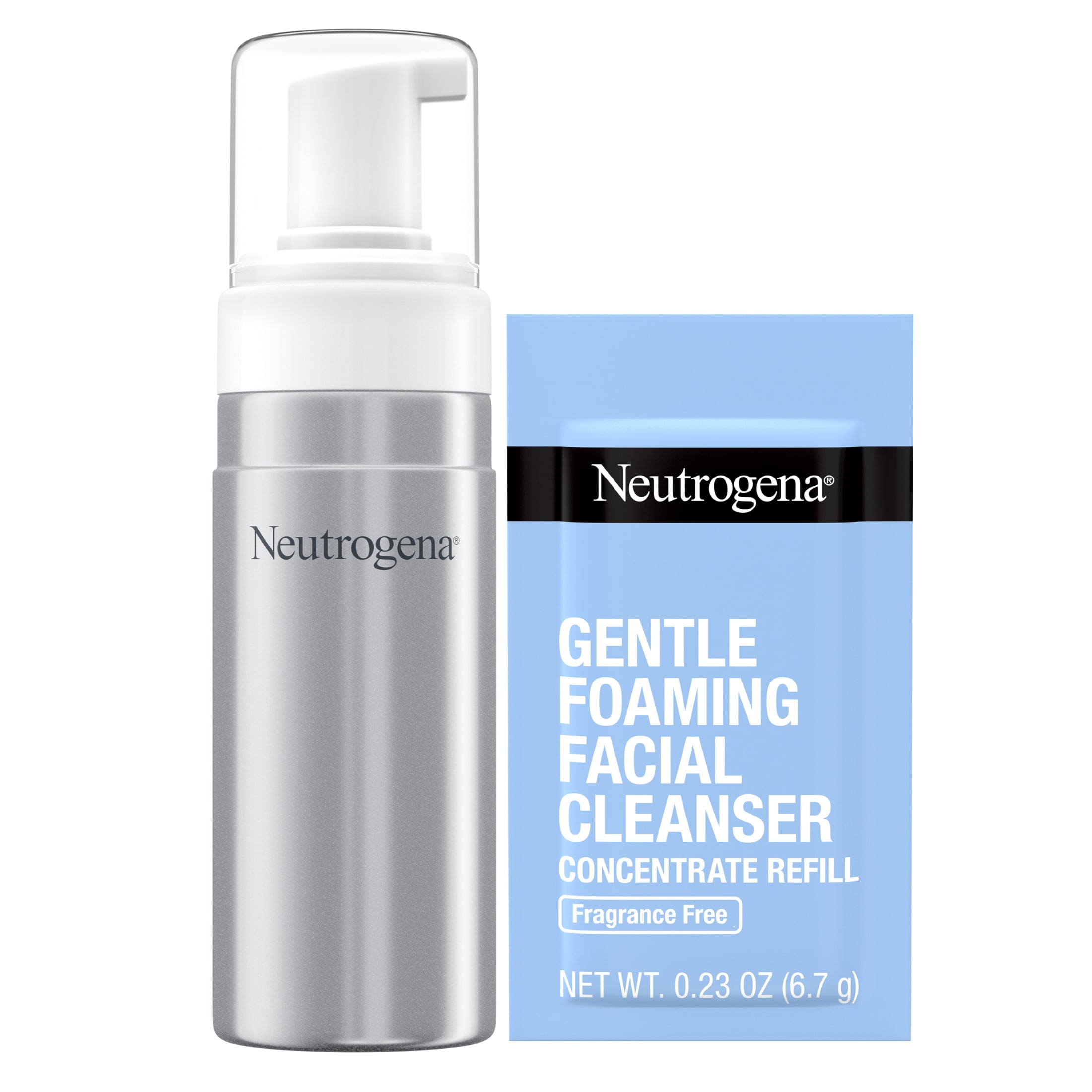 Neutrogena Reusable Foaming Cleanser Starter Kit, Bottle & Refill Pack 