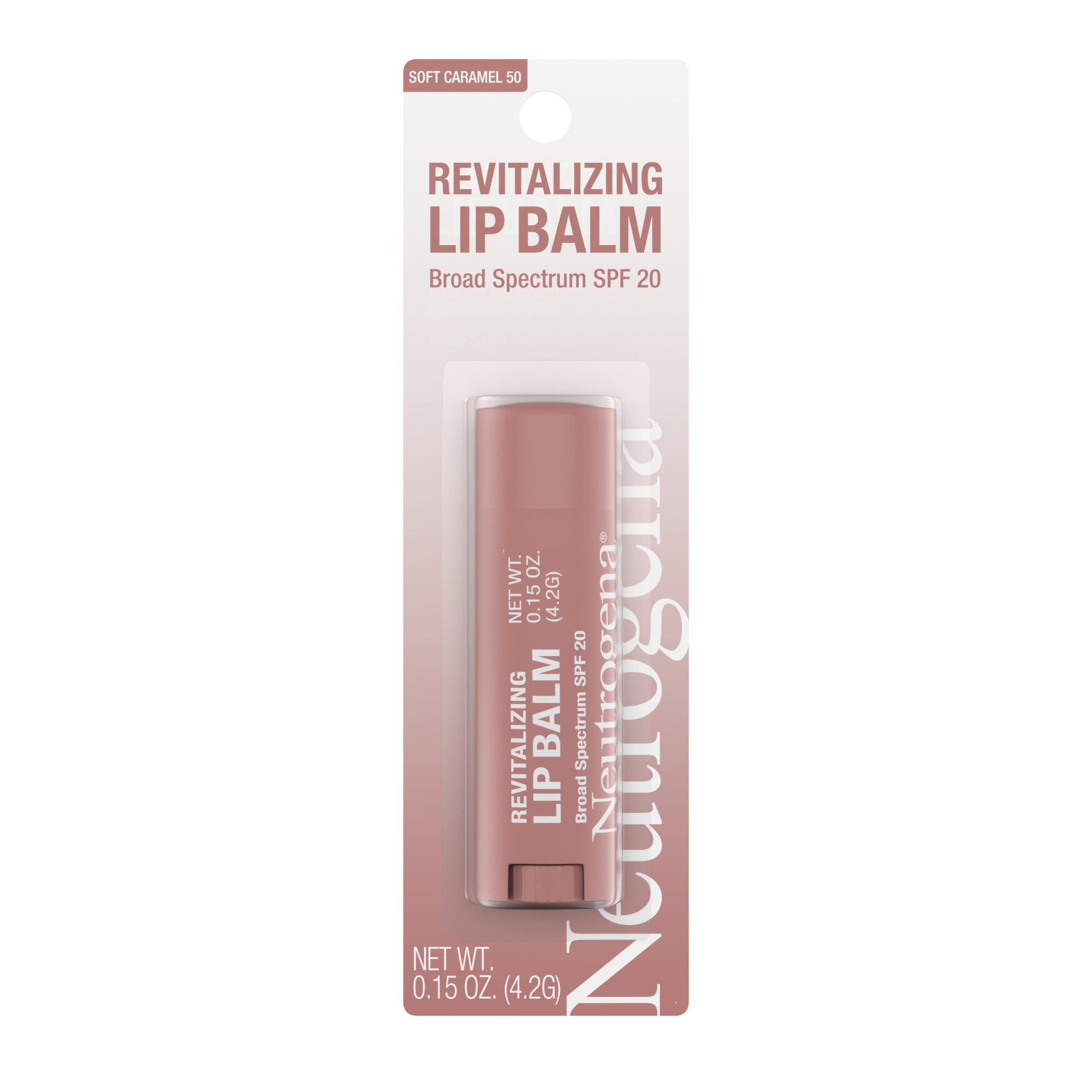 Neutrogena Revitalizing Tinted Lip Balm, SPF 20, Sheer Soft Caramel, .15 oz