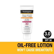 Neutrogena SPF 30 Clear Face Sunscreen for Oily Skin, 3 fl. oz
