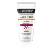 Neutrogena SPF 30 Clear Face Sunscreen for Oily Skin, 3 fl. oz