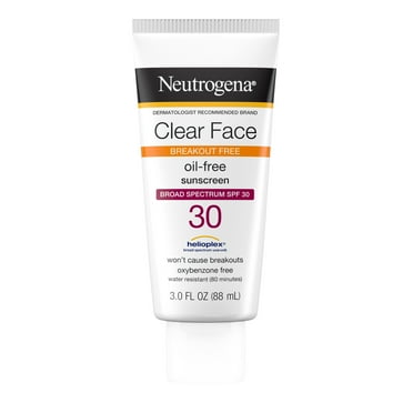 Neutrogena SPF 30 Clear Face Sunscreen for Oily Skin, 3 fl. oz