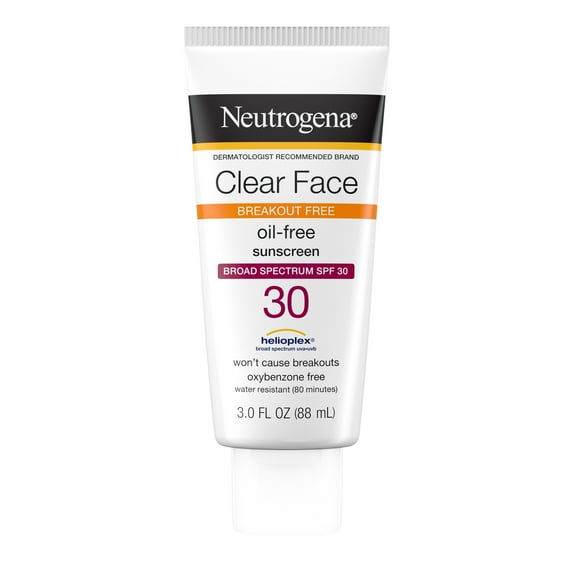 Neutrogena SPF 30 Clear Face Sunscreen for Oily Skin, 3 fl. oz