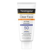 Neutrogena SPF 50 Clear Face Sunscreen for Oily Skin, 3 fl. oz