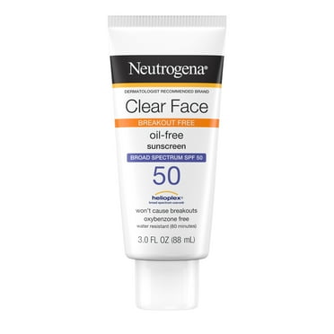 Neutrogena SPF 50 Clear Face Sunscreen for Oily Skin, 3 fl. oz