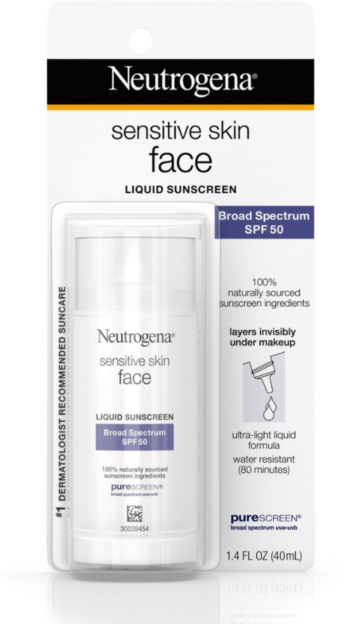 Neutrogena Sensitive Skin Face Liquid Sunscreen SPF 50, 1.4 oz - image 1 of 1